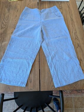 Habitat Women's Blue Wide Leg Lightweight Capri Pants Size Large